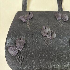 Dark Floral Twinkle Embroidered Purse